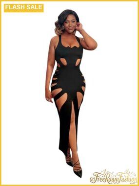 Sexy Sleeveless Hollow Out Maxi Dress Backless Bodycon Club Party Long Dress